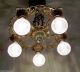 ((amazing) 30 ' S Art Nouveau { Virden Mfg } Ceiling Lamp Light Polychome Finish Chandeliers, Fixtures, Sconces photo 1