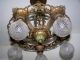 ((amazing) 30 ' S Art Nouveau { Virden Mfg } Ceiling Lamp Light Polychome Finish Chandeliers, Fixtures, Sconces photo 2