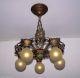 ((amazing) 30 ' S Art Nouveau { Virden Mfg } Ceiling Lamp Light Polychome Finish Chandeliers, Fixtures, Sconces photo 6