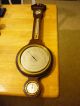 Antique Mahogany Wood Barometer Weather Staition (airguide) V Early Model L@@k Barometers photo 5