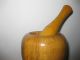 Antique Wood Mortar And Pestle Turkish/arab/india Style Primitives photo 5