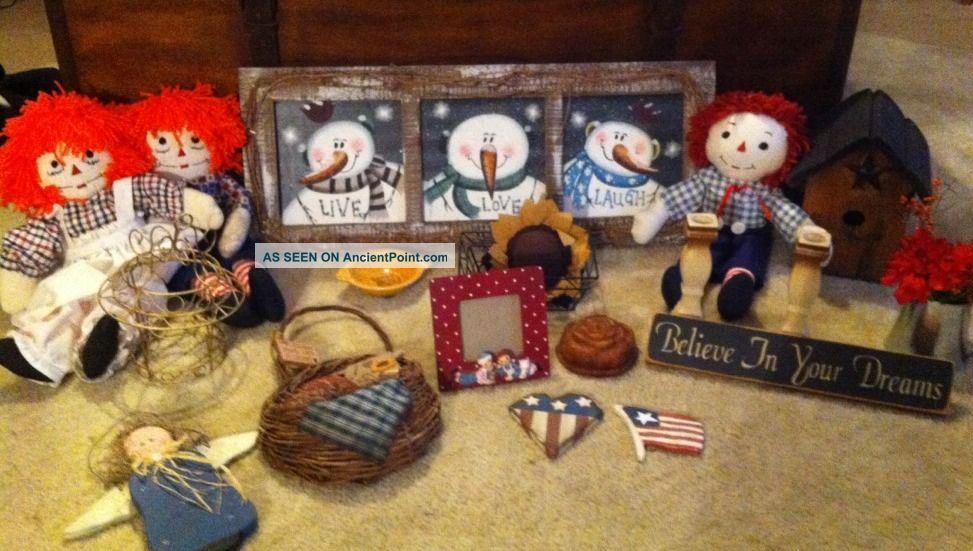 Large Primitive Decor Craft,  Gatherings,  Raggedy Anns Etc L@@k @ Pics Primitives photo
