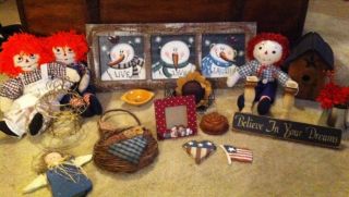 Large Primitive Decor Craft,  Gatherings,  Raggedy Anns Etc L@@k @ Pics photo