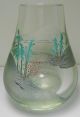 Vintage Chinese Peking Glass Vase Carved Etched & Tinted Vases photo 1