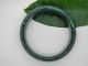 Chinese Handwork Green Jade Stone Carven Bracelet Big 60mm Inside Bracelets photo 4