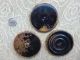 Huge 3 Antique Vtg Metal Coat Buttons 2.  75 