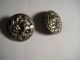 Antique Victorian Set Of Two Buttons With Flowers Signed Gesch W. Buttons photo 2