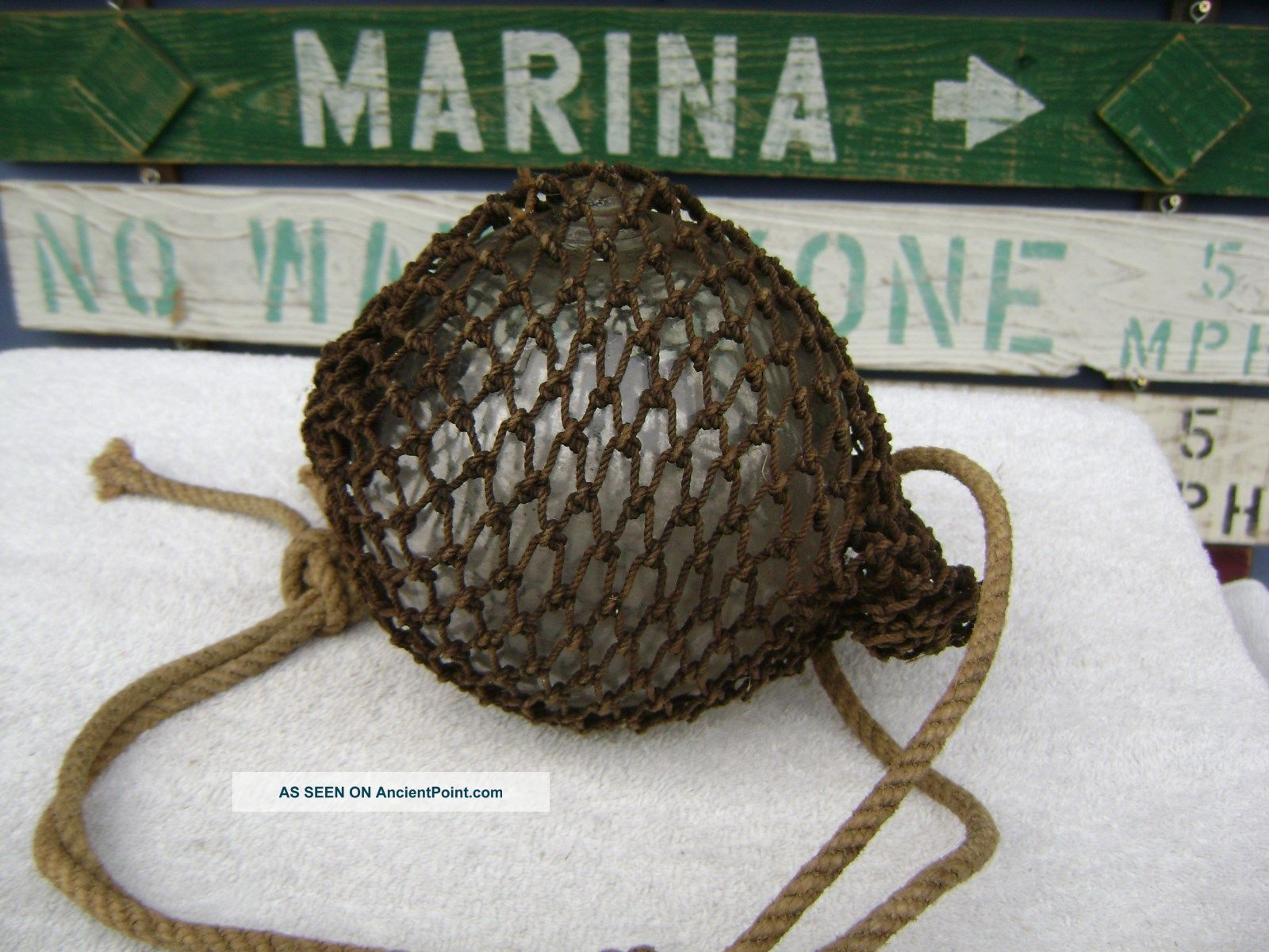 6 Inch Tall Northwest Glass Company Glass Float Clear Ball (1069) Fishing Nets & Floats photo