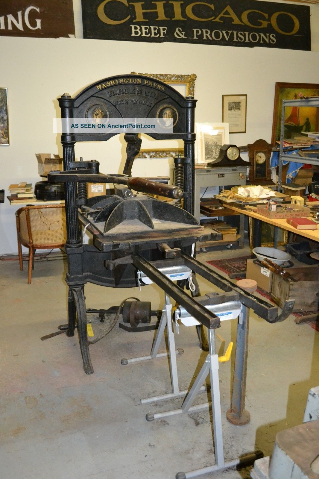 Ca.  1835 Hoe Washington Iron Handpress Printing Press 23 