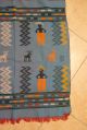 Vintage Ethnic Tribal Vintage Cloth Textile Weaving Black Man In A Top Hat Deer Other photo 1