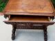 Antique French Victorian Renaissance Carved Oak Dolphin Table Library Desk 1870 1800-1899 photo 10