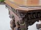 Antique French Victorian Renaissance Carved Oak Dolphin Table Library Desk 1870 1800-1899 photo 8