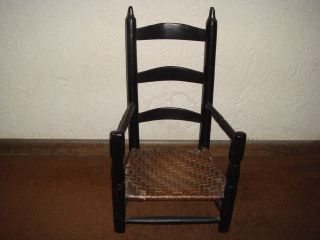 Antique 1700 ' S Doll Ladderback Arm Chair - Slat Back - Great X - Mas Gift photo