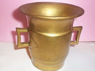 Very Old Heavy Large Solid Brass Mortar And Pestle Set photo