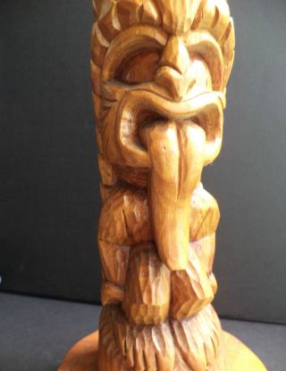 H114 Vintage Hawaiian Polynesian Pacific Islanders Wooden Carved Tiki 15 