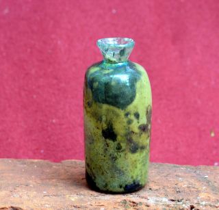Quality 17th.  Century Green Glass Medicin Bottle Found In Amsterdam photo