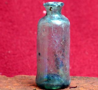1 Quality 17th.  Century Green Glass Medicin Bottle Found In Amsterdam photo