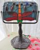 Bronze Art Deco Tiffany Dragonfly Bankers Banker Lamp Lighting Art Deco photo 2