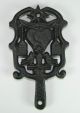 Vintage Wilton Collectible Cast Iron Trivet Birds Brooms Star 4 Footed Trivets photo 1