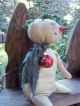 Folky Prim And Very Sweet Little Sno Gal Sitting Green Garland Pfatt Primitives photo 9