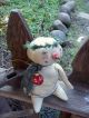 Folky Prim And Very Sweet Little Sno Gal Sitting Green Garland Pfatt Primitives photo 5