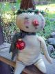 Folky Prim And Very Sweet Little Sno Gal Sitting Green Garland Pfatt Primitives photo 8