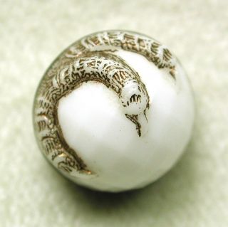 Antique Glass Button W/ Bird Talons Grasping A Faceted Ball photo
