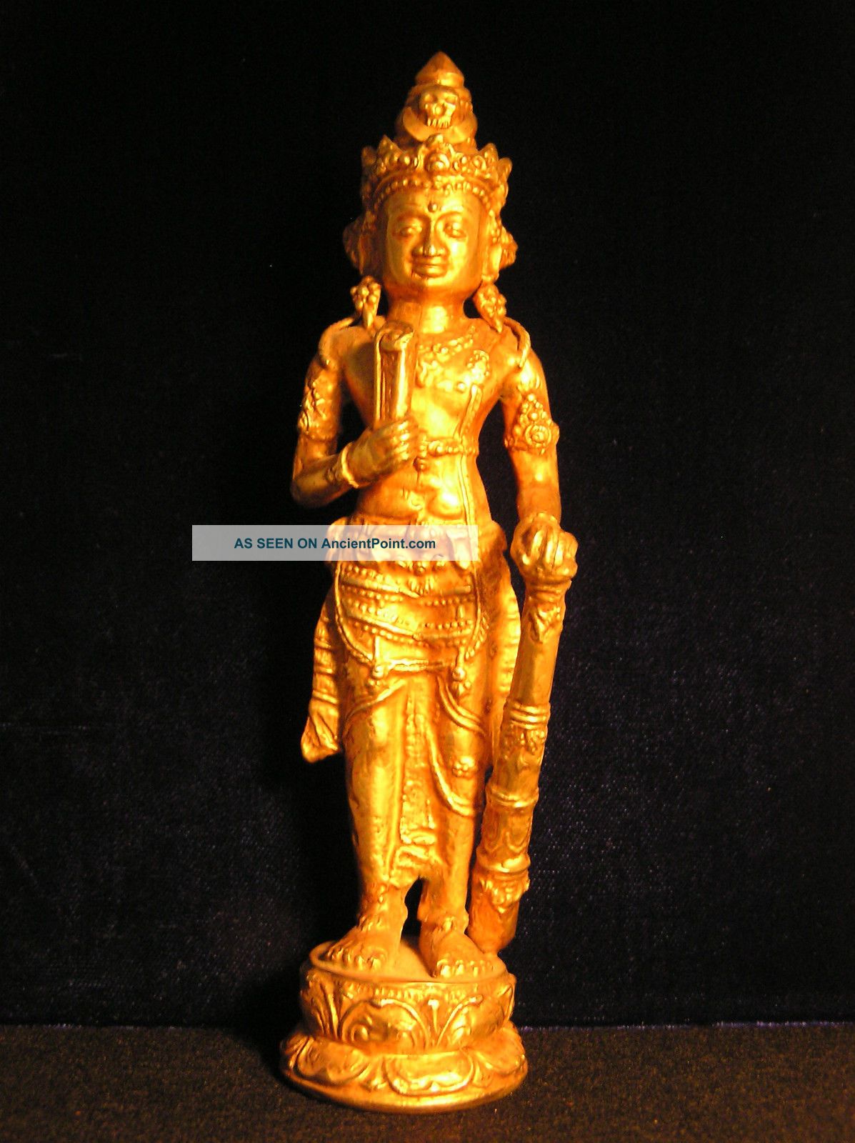 Magnificent Gold Statue Of Siva,  14th Century Eastern Java,  Indonesia Statues photo