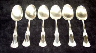6pcs Of Silver Plated 1906 Serving Spoons 
