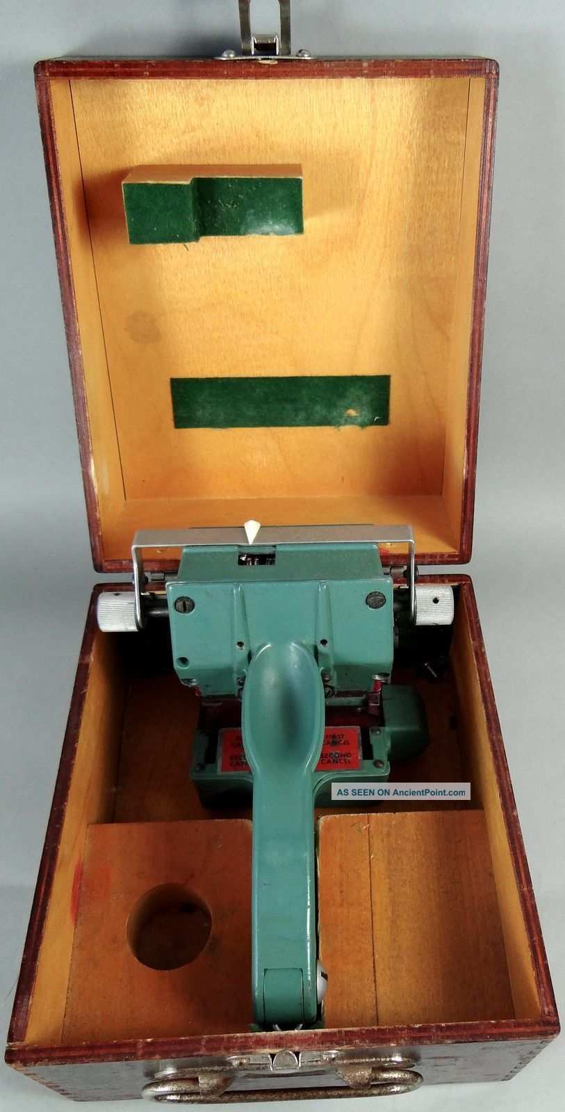 Antique Dovetail Box Vintage Monarch Marking System Dial A Pricer