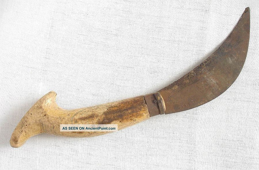 Antique Knife Islamic Ottoman Turkish Folding Sickle Pruning Knife Farm Tool Primitives photo