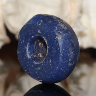 Ancient Ban Chiang Blue Glass Bead 15.  22 G Rare Thailand 500 – 300 Bc photo