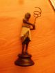 Vintage Handpainted Metal African Tribal Art Statue Woman 10 ' Tall Sculptures & Statues photo 3