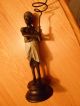 Vintage Handpainted Metal African Tribal Art Statue Woman 10 ' Tall Sculptures & Statues photo 7
