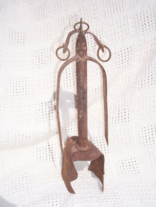 Rare African Mumuye Female Forged Iron Statue With Earrings photo