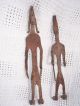 African Dogon Forged Iron Figures One Holding Spear One With Braids Other photo 2