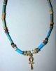 Mitry Collection Ancient Egyptian Beads,  Ankh Pendant Gold On Sterling W Papers Egyptian photo 3