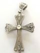 Solid Sterling Silver - Byzantine Cross Pendant & Ruby Byzantine photo 1