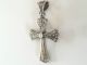 Solid Sterling Silver - Byzantine Cross Pendant & Ruby Byzantine photo 2