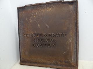Antique Large Cast Iron Walker Pratt Mfg Co Boston Wood Cooking Stove Door Part photo
