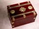 Antique Asian Wooden Jewelry Make Up Box Boxes photo 4