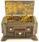 Antique Tramp Art Folk Primitive Chipped Chip Wood Carved Box Old With Drawer Boxes photo 1