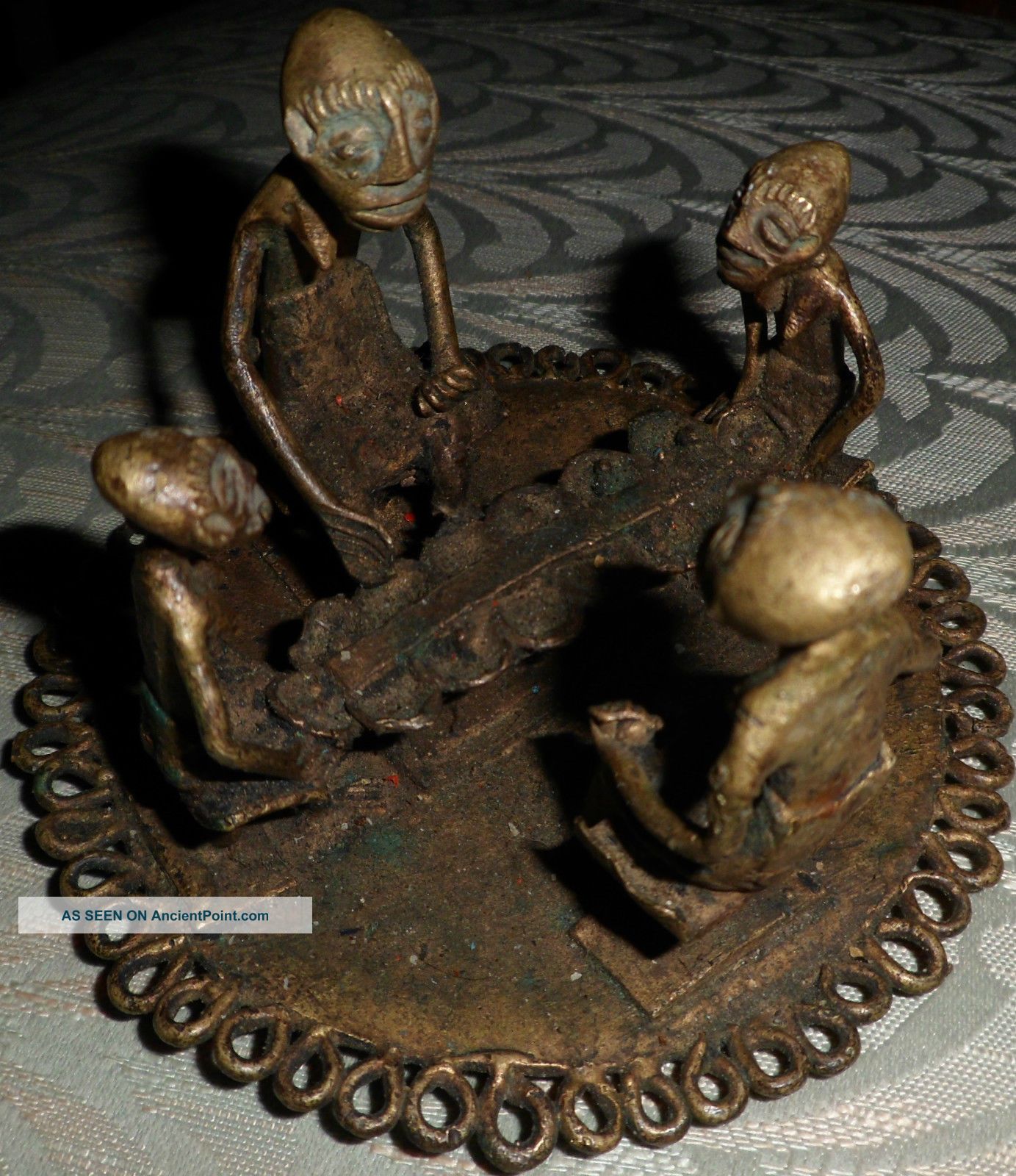 African Continent Brass Antique: ' Ladies Making Food ' Other photo