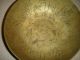 Antique China Marked Brass Bowl - Engraved Dragons & Chinese Markings - Heavy Bowl Bowls photo 1