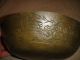 Antique China Marked Brass Bowl - Engraved Dragons & Chinese Markings - Heavy Bowl Bowls photo 6