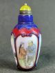 Chinese Qing Dynasty Person Hand Painted Carved Peking Glass Snuff Bottle Snuff Bottles photo 3