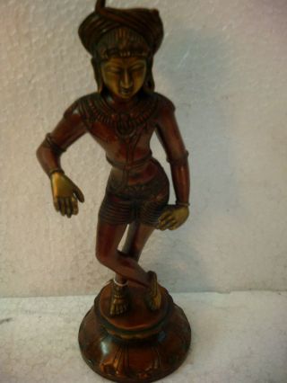A Unique Statue Of Hindu God Shiva/mahadev In The Form Of A Villager Brass photo