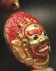 Lord Giant Tibet Thai Amulet Pantdant Adorned With Red Coral Amulets photo 1
