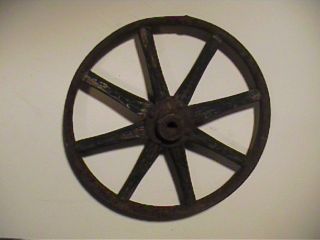 Antique Small Wagon Wheel Wooden Spoke Metal Rims Cart Buggy Decorative 8 1/2 