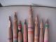 8 Antique Primirive Wooden Spindles For Wool Spinning Primitives photo 2
